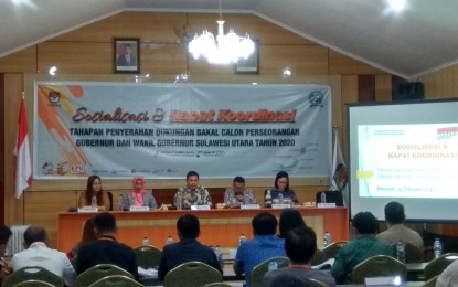 KPU Sulut Sosialisasi Penyerahan Dukungan Bakal Calon Perseorangan Gubernur dan Wakil Gubernur