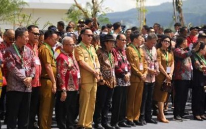 Bupati James Sumendap Saksikan Peresmian Bendungan Kuwil Kawangkoan Oleh Presiden Jokowi