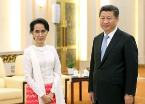 Pemimpin oposisi Myanmar, Aung San Suu Kyi, melakukan pertemuan dengan Presiden China Xi Jinping. 