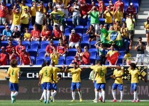 Brasil taklukkan Kosta Rika (Foto: AFP/Don Emmert)